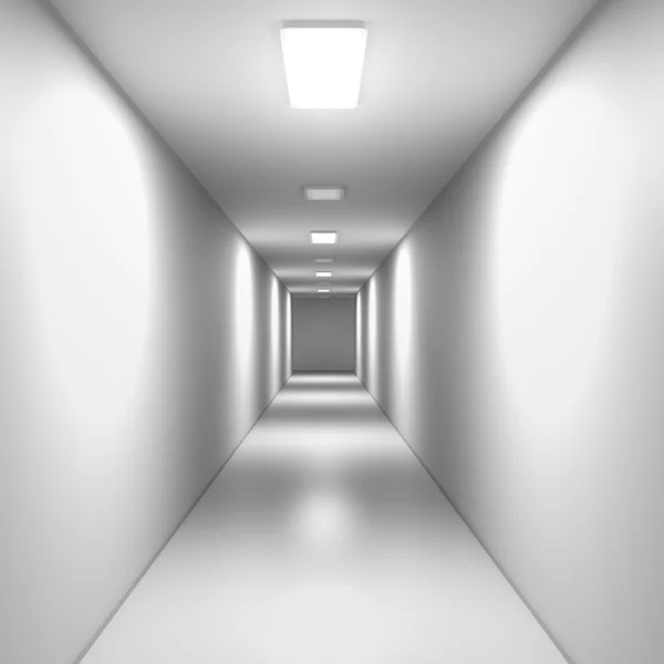 Empty white corridor — Stock Photo, Image