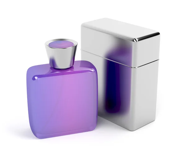 Unisex perfume and metal box — Stock Photo, Image