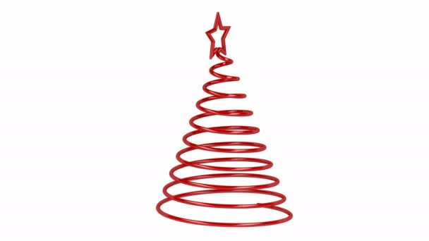 Arbre de Noël spin sur blanc — Video