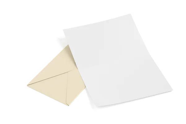 Envelope e papel em branco — Fotografia de Stock