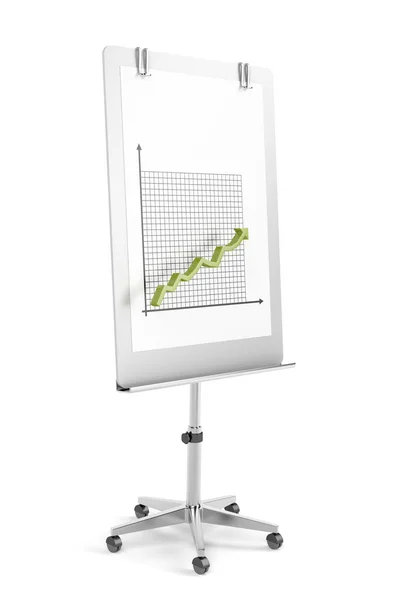 Flip chart with arrow graph — Stock Photo, Image