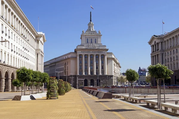 Plaza de la Independencia en Sofía, Bulgaria Imagen de stock