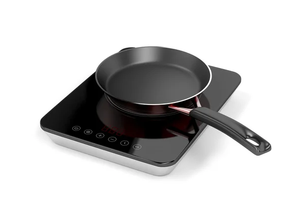 İndüksiyon cooktop ve tava — Stok fotoğraf