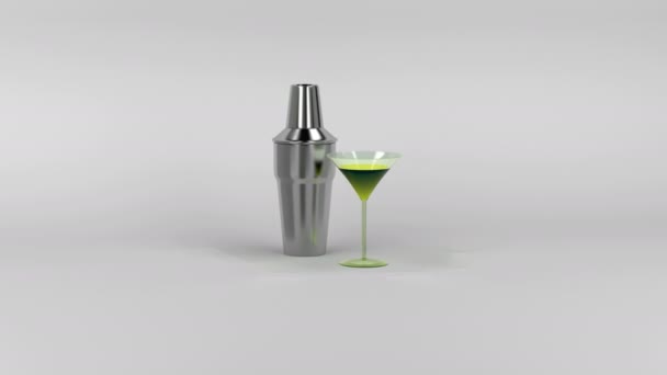 Shaker and cocktail glass — Stock Video