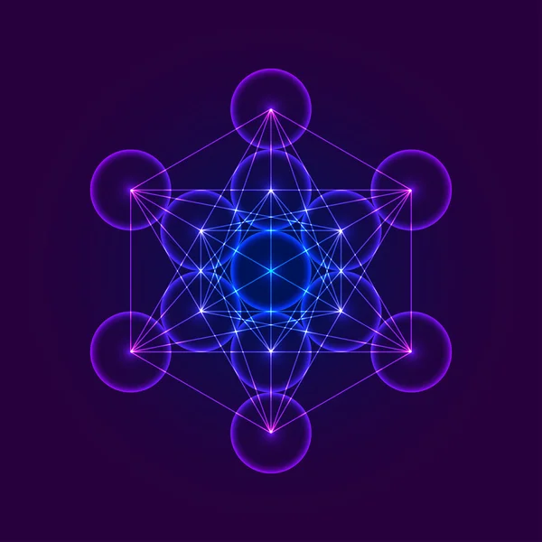 Geometrische figuur Metatrons kubus — Stockvector