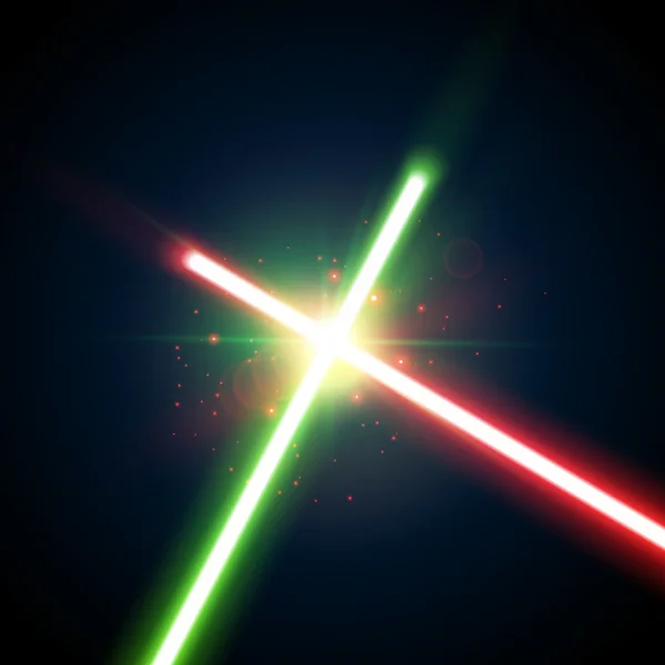Twee gekruiste zwaarden van licht — Stockvector
