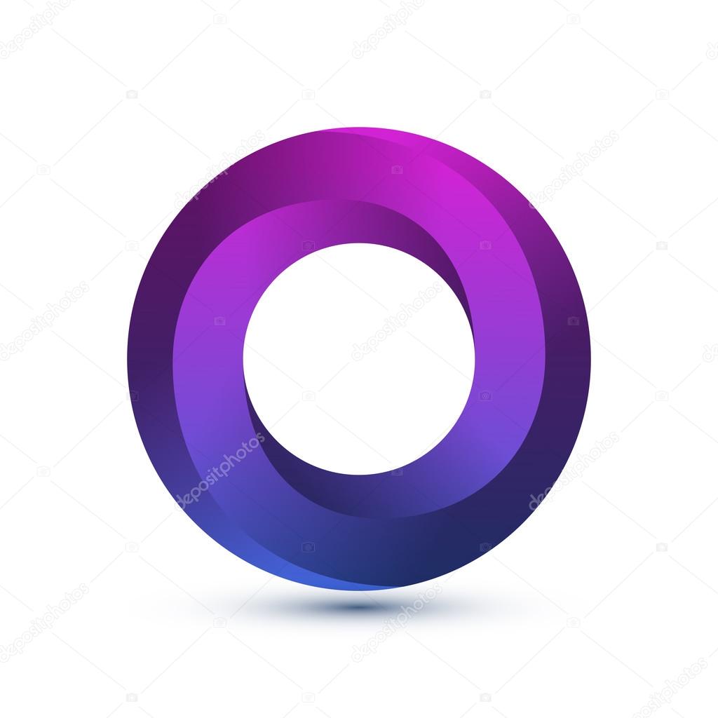 Impossible Circle Sign. Abstract Design. Logo Template. Vector Illustration.