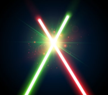 İki çapraz ışık kılıç 