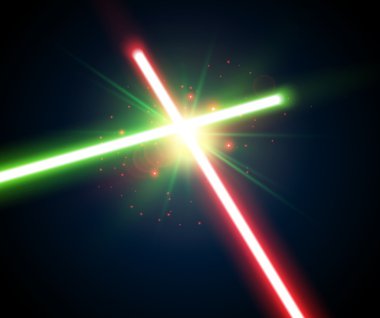 İki çapraz ışık kılıç