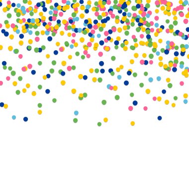 Beyaz üzerine renkli konfeti 