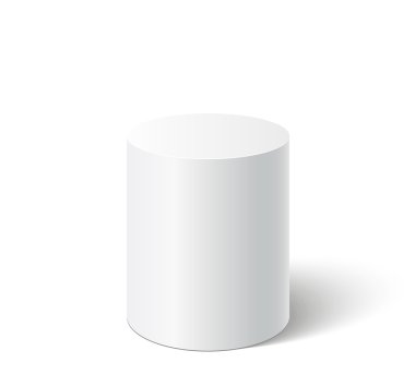 Beyaz silindir standı