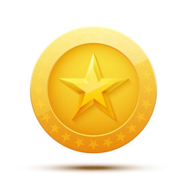 Altın madeni para ile yıldız