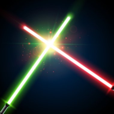 İki çapraz ışık kılıç 