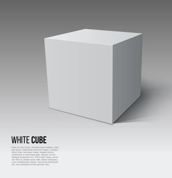 3D White Cube. — Stock Vector