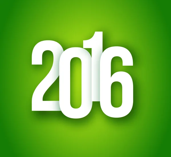 2016 nummer op groene achtergrond — Stockvector