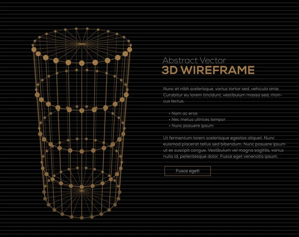 Cilindro de malla Wireframe — Archivo Imágenes Vectoriales