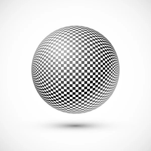 Sphère à carreaux noir et blanc — Image vectorielle