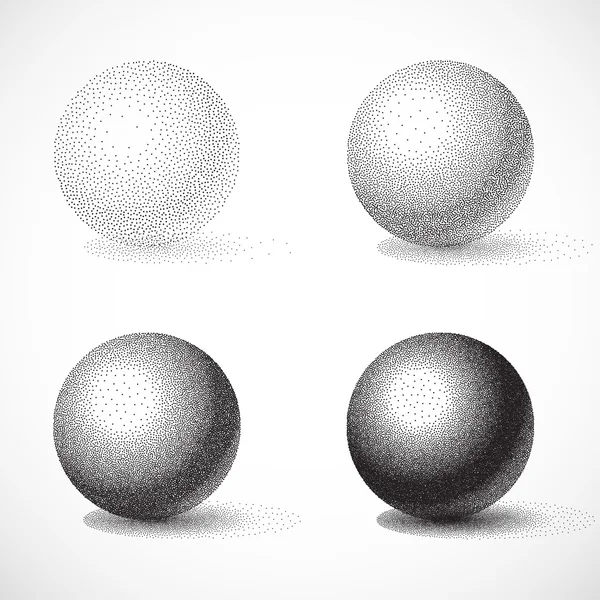 白の Dotwork 球 — ストックベクタ