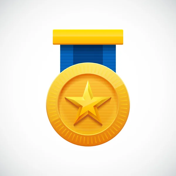 Premio Medalla en Blanco de Oro — Vector de stock