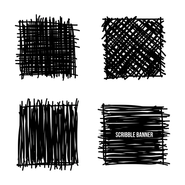 Squares set of Doodle Scribbles — стоковый вектор