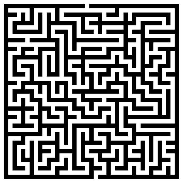 Labyrint met ingang en uitgang — Stockvector
