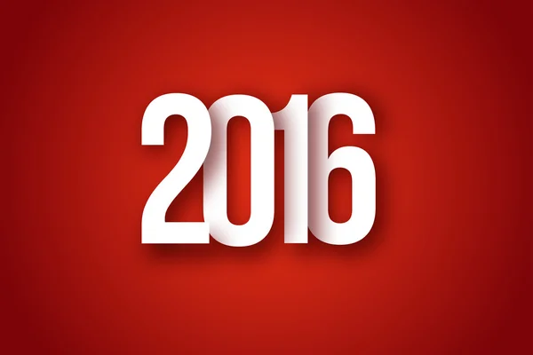 2016 Número sobre fondo rojo — Vector de stock