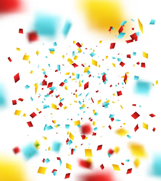 Confettis colorés sur blanc — Image vectorielle