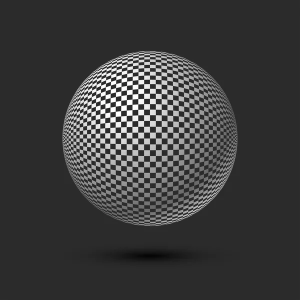Siyah-beyaz kareli Küre — Stok Vektör