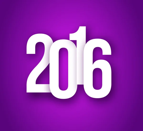 2016 nummer op paarse achtergrond — Stockvector
