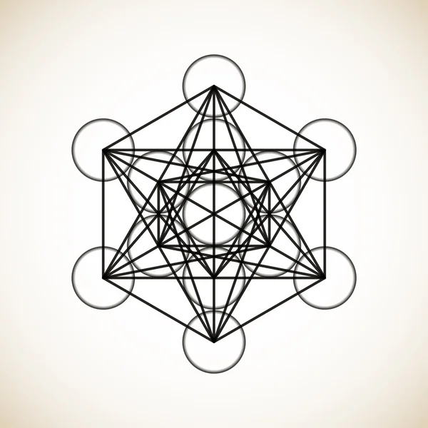 Geometrische figuur Metatrons kubus — Stockvector