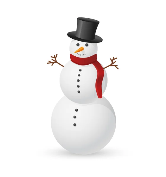 Χιονάνθρωπος σε άσπρο φόντο — Διανυσματικό Αρχείο