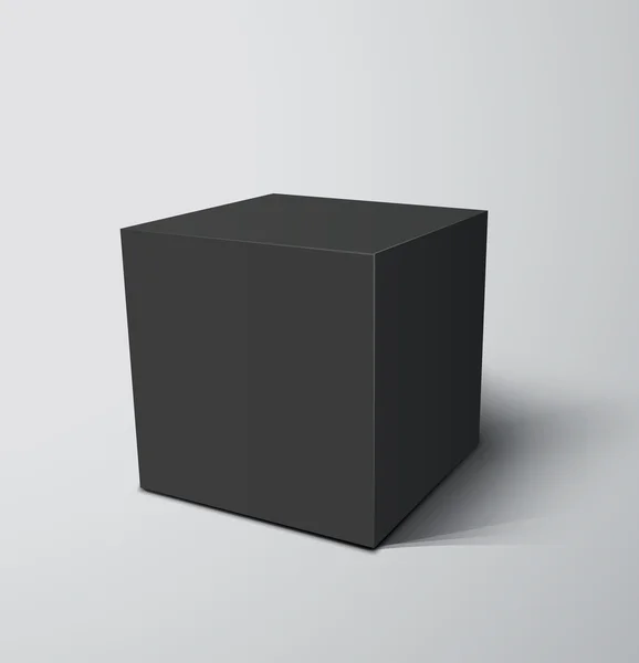 3D Black Cube. — Stock Vector