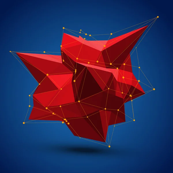 Forma geométrica roja abstracta — Vector de stock