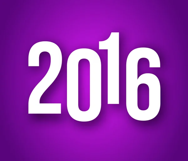 2016 Número sobre fondo púrpura — Vector de stock