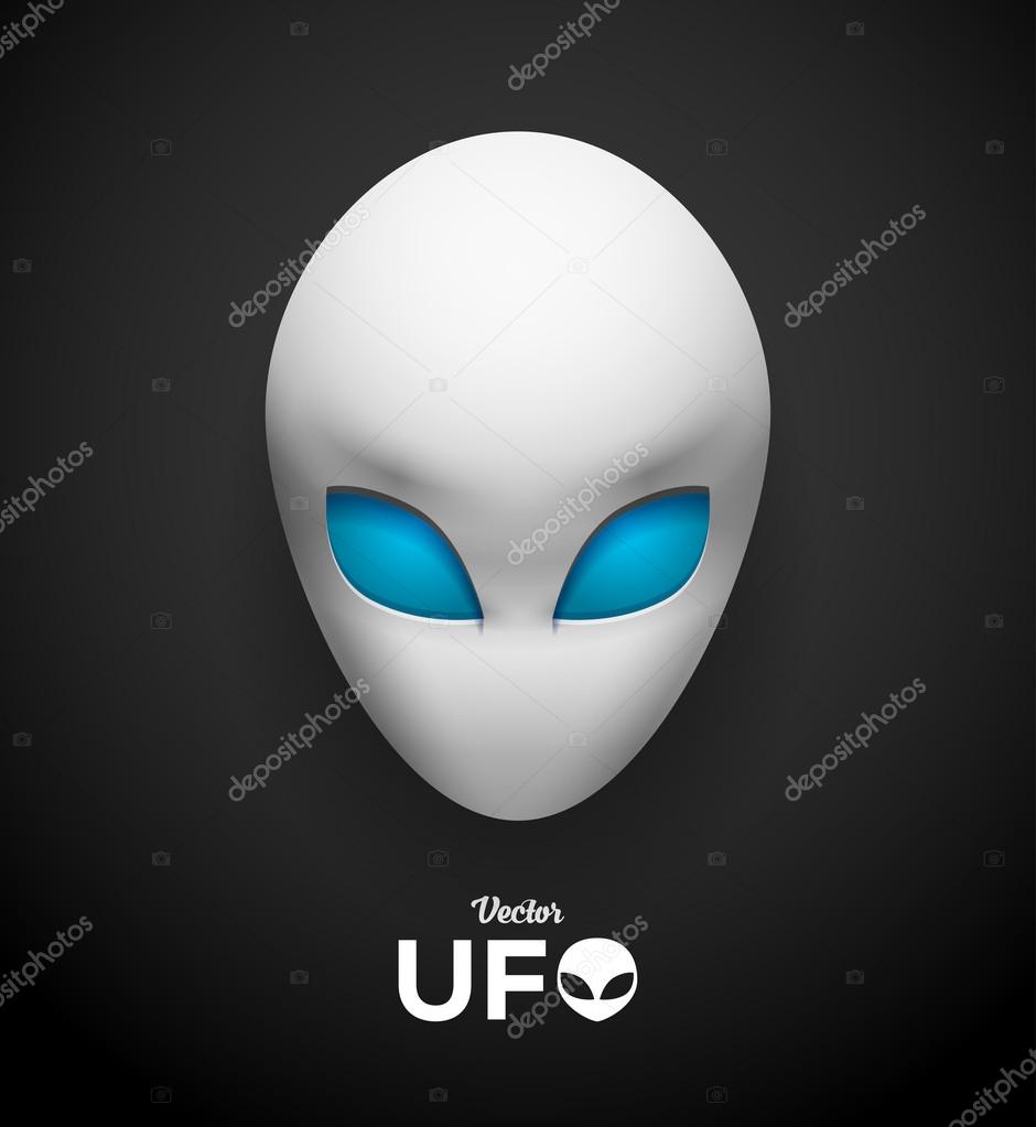 Alien Face Icon.  Vector Illustration.