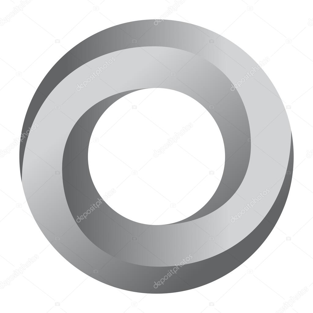 Impossible Circle Sign. Abstract Design. Logo Template. Vector Illustration.