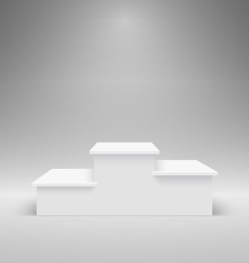 Boş kazanan podyum üzerinde gri 