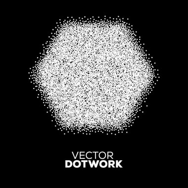 Dotwork altıgen afiş