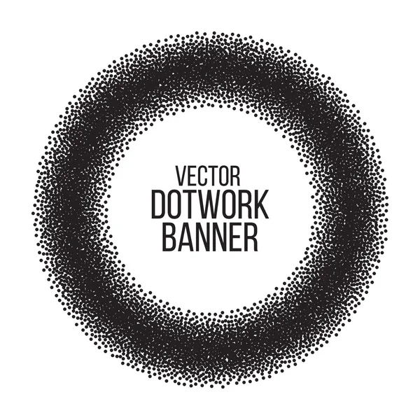 Banner Dotwork koło — Wektor stockowy