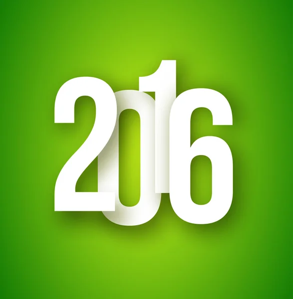 2016 Número sobre fondo verde — Archivo Imágenes Vectoriales