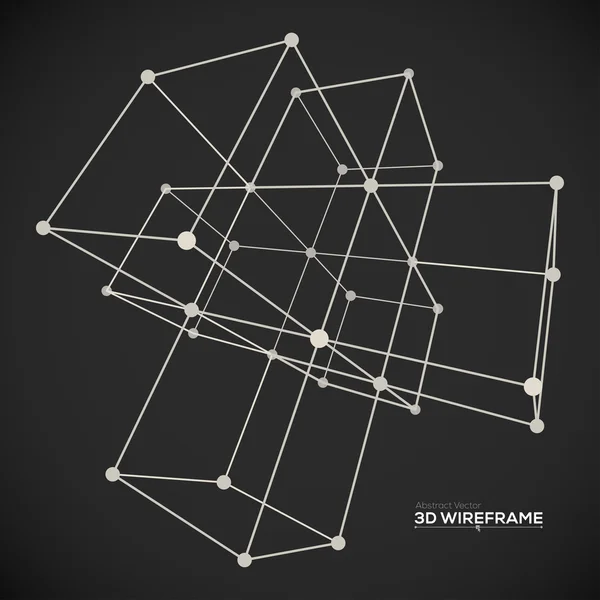 Cubi di maglia wireframe — Vettoriale Stock