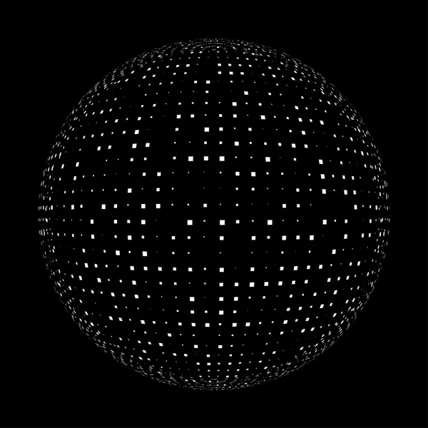 Sphère abstraite à pois carrés — Image vectorielle