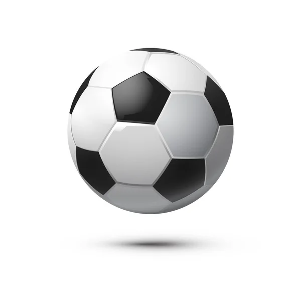 Ballon de football sur blanc — Image vectorielle