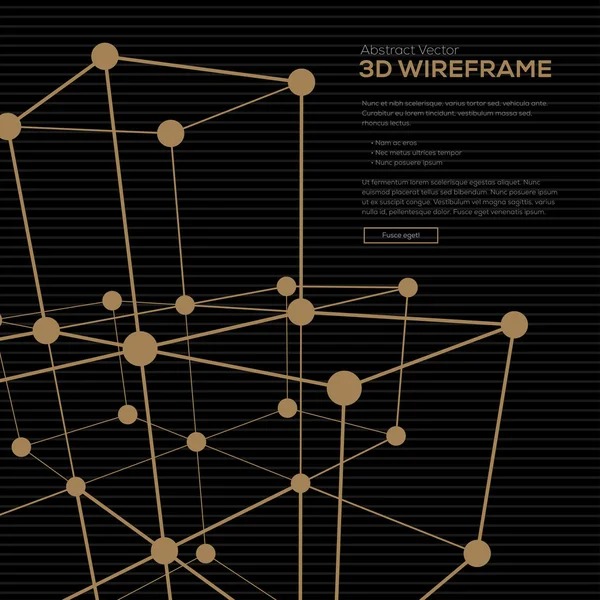 Cubi di maglia wireframe . — Vettoriale Stock