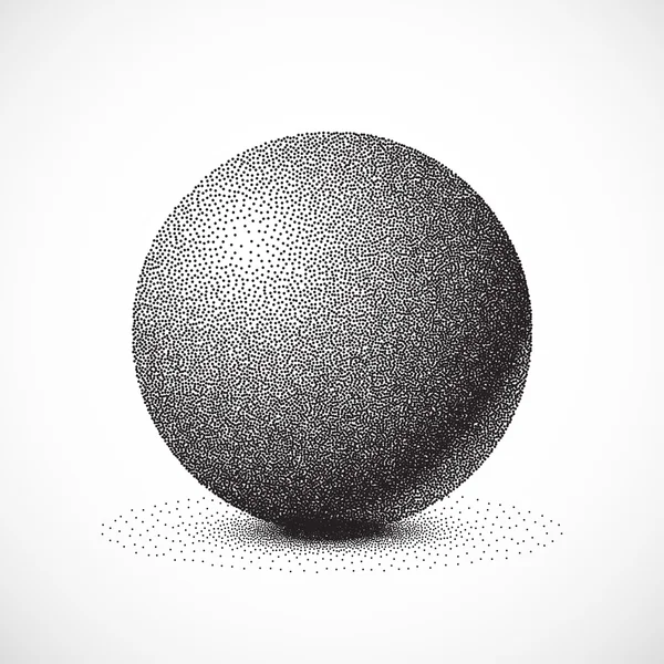 Dotwork graverade bollen — Stock vektor