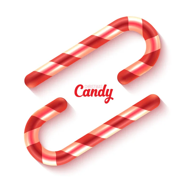 Two Candy Canes on White — Stock Vector