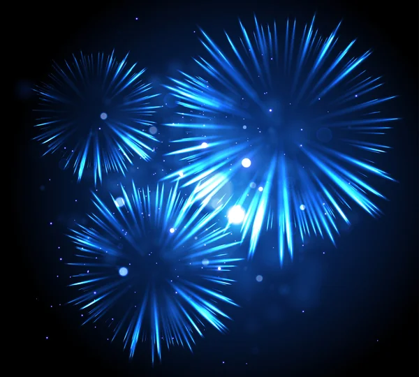 Festlig Fireworks ob svart — Stock vektor