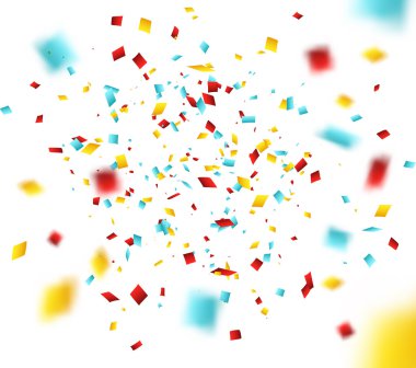 Beyaz üzerine renkli konfeti 