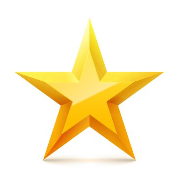 yansıması ile altın yıldız