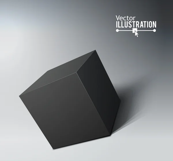 3d cubo negro . — Vector de stock